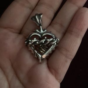 Sterling Silver Sacred Heart Pendant - Maya Hollywood